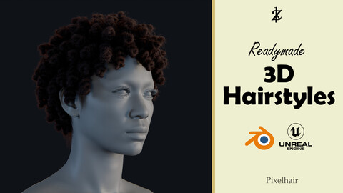 Hairstyle - Dreads - Knots 002 ( Hair for blender/ unreal engine / metahuman ) Afro hair | Kinky hair | 4c Hair | African / African American Hair