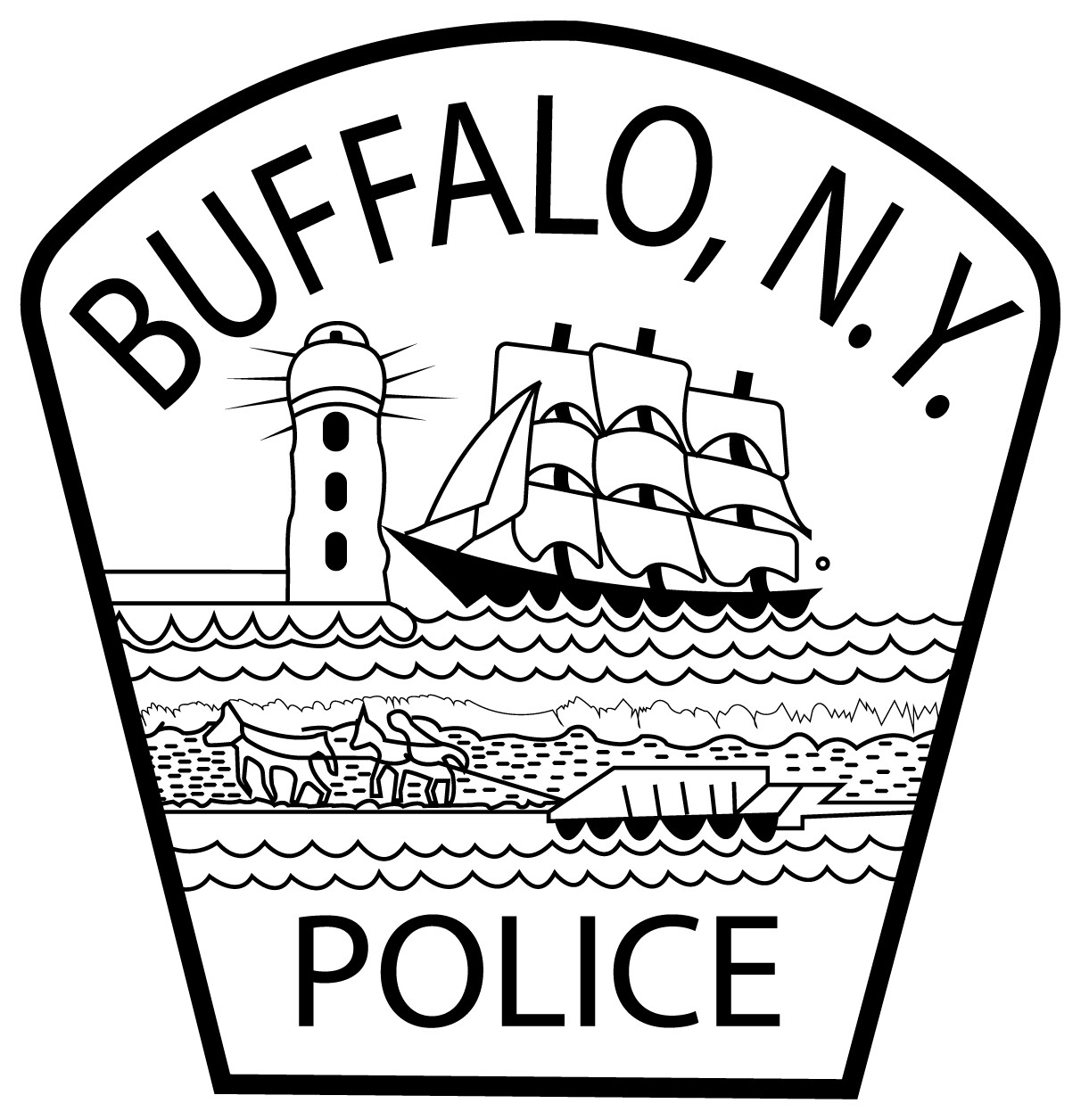 ArtStation - Buffalo NEW YORK police patch badge Blank,outline vector ...