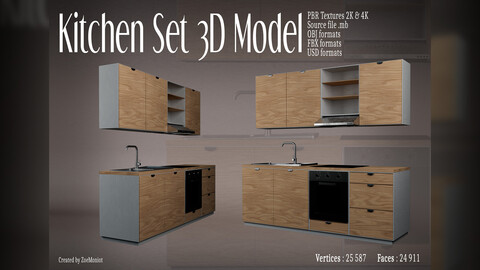 Kitchen Set 01 - RIGGED -