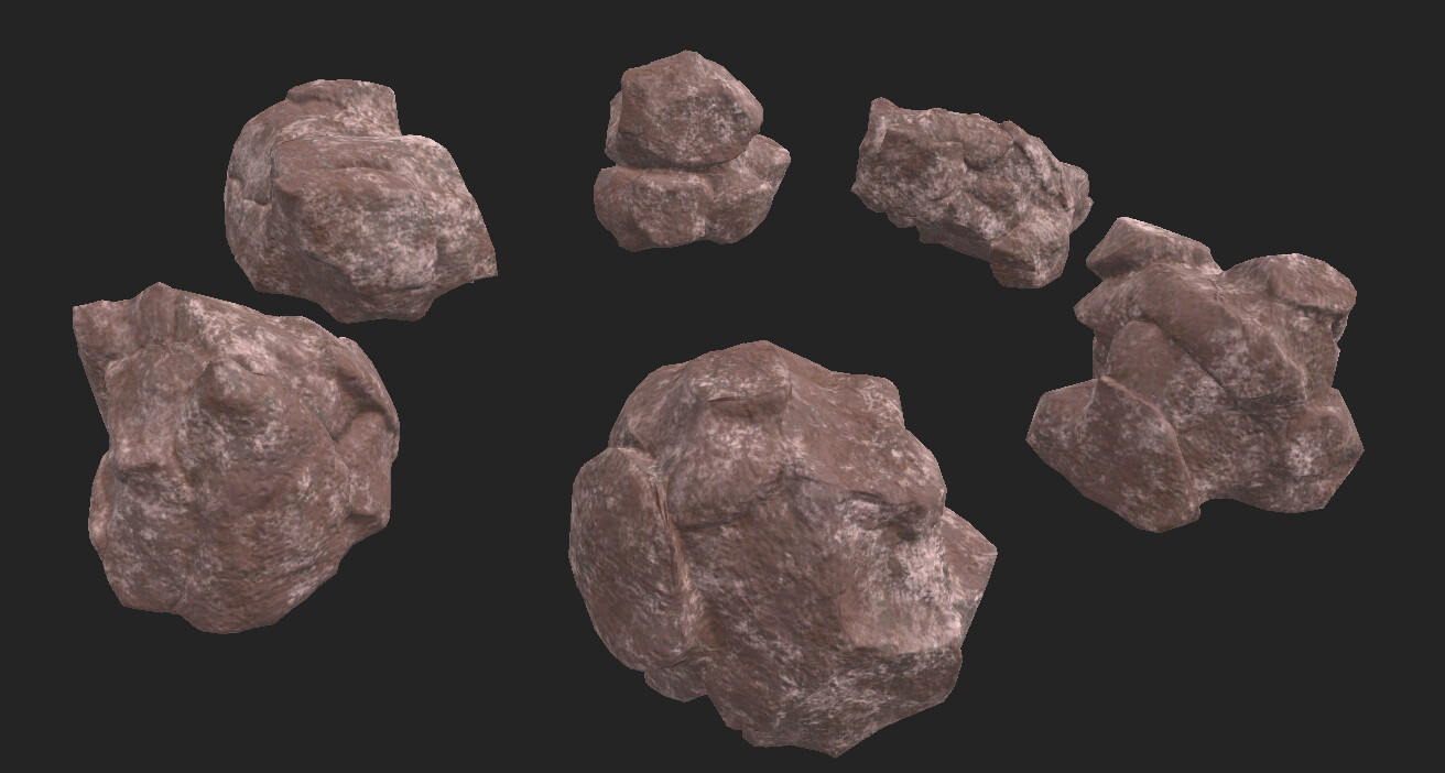 ArtStation - Low Poly Boulders (HQ Textures) | Game Assets