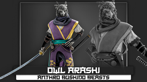 Owl Arashi - Anthro Bushido Beasts - Animation Katana Realistic Heroes - #34