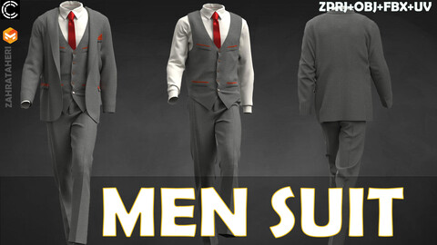 MEN SUIT(Clo3D Project + OBJ +FBX)