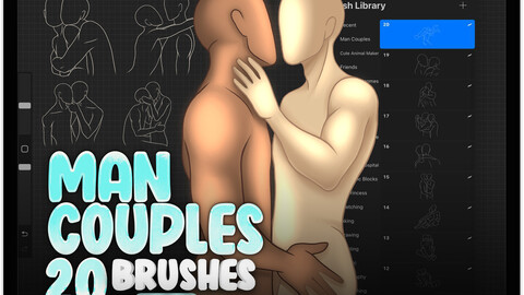 20 Man Couples Brushes for Procreate | Men Love Stamps for Procreate | LGBT Stamps for Procreate | Love Couple Procreate Stamp Brushes | Procreate Man Lover Brushes | Man Partners Procreate Stamps | Men in Love Procreate Stamp Brushes