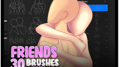 30 Friends Brushes for Procreate | People Poses Stamps for Procreate | Friends Stories Drawing Template | Person Procreate Stamp Brushes | Soul Mates Procreate Stamp Brushes | Friends Hugs Procreate Stamp Brushes