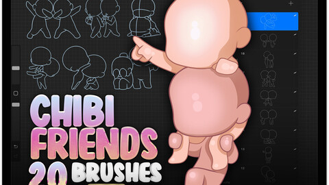 20 Chibi Friends Brushes for Procreate | Chibi People Poses Stamp Brushes for Procreate | Chibi Character Brushes | Chibi Body for Procreate | Friends Poses Procreate Stamp Brushes