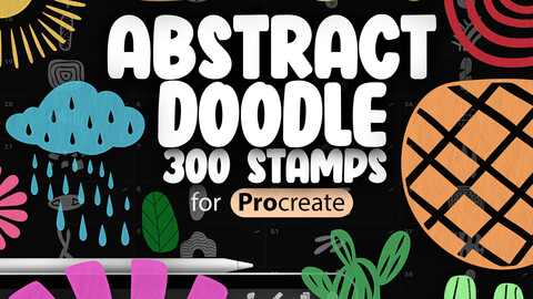 300 Procreate Abstract Doodle Stamp Brushes | Procreate Boho Stamps | Procreate Shapes Stamp Brushes | Procreate Abstract Leaf Stamps | Scribble Procreate Stamp Brushes | Hand Drawing Procreate Stamp Brushes | Abstract Painting Procreate Brushes