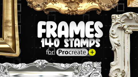 140 Procreate 3D Frames Stamp Brushes | Procreate Wooden Frame Stamp Brushes | Procreate Metallic Frame Stamp Brushes | Procreate Vintage Frame Stamp Brushes | Procreate Baroque Frame Stamp Brushes