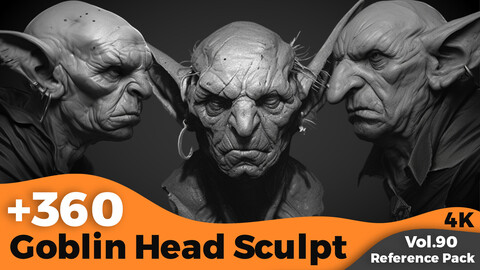 +360 Goblin Head Sculpt Reference(4k)