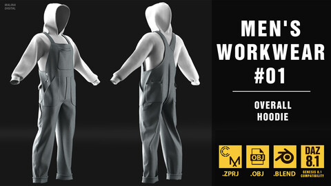 Men's Workwear_01. MD/Clo3d Project file + OBJ + FBX + BLEND