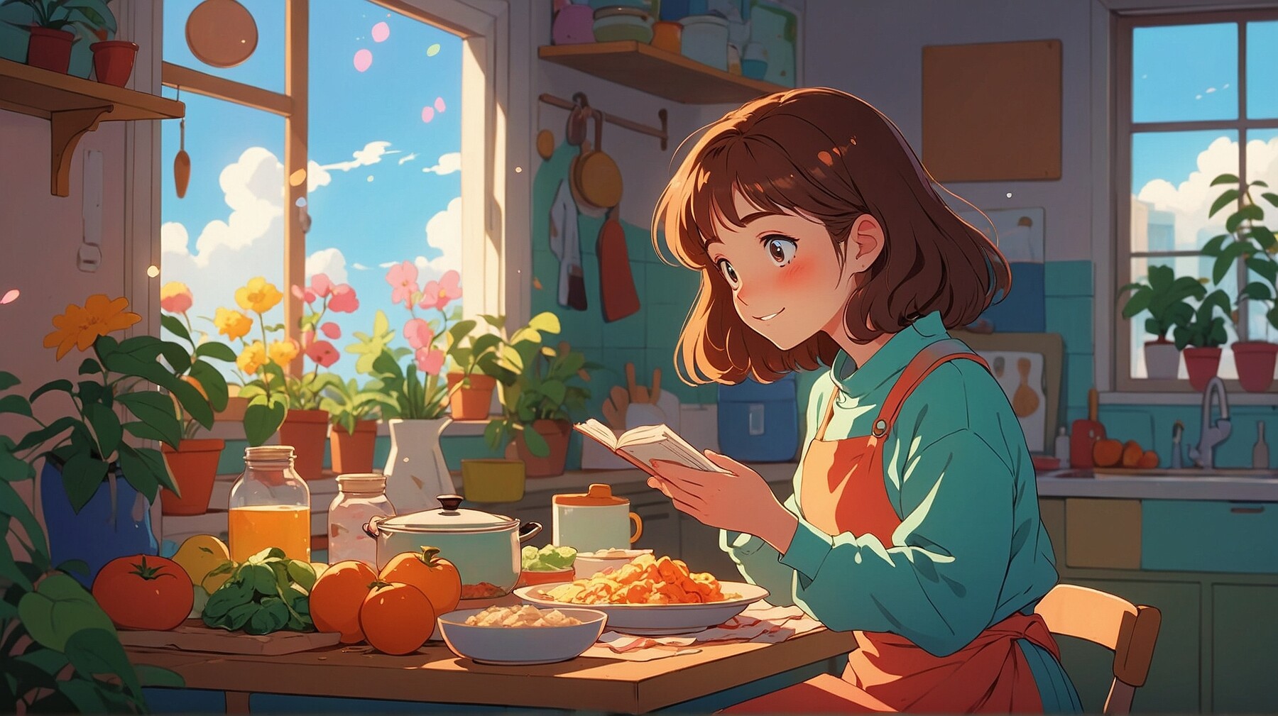 ArtStation - Orange Cake Delight: Girl Baking in the Sunlit Afternoon ...