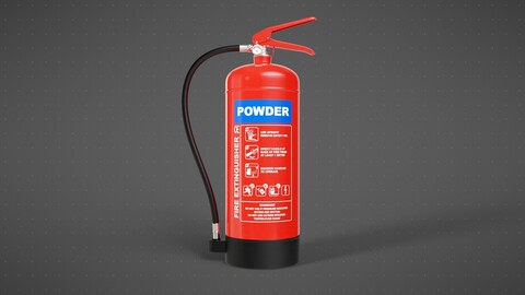 Powder Fire Extinguisher | 3D Model | High-Poly | PBR