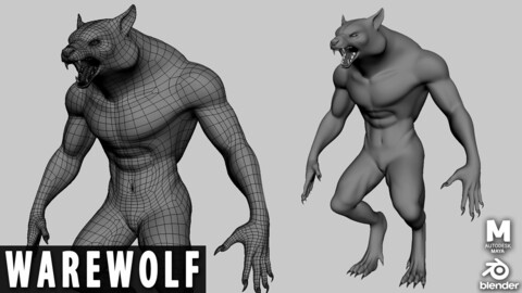 Warewolf  Basemesh - Topology + UV Map