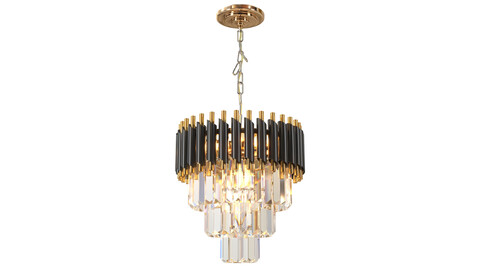 FRIXCHUR Black & Gold Crystal Chandeliers