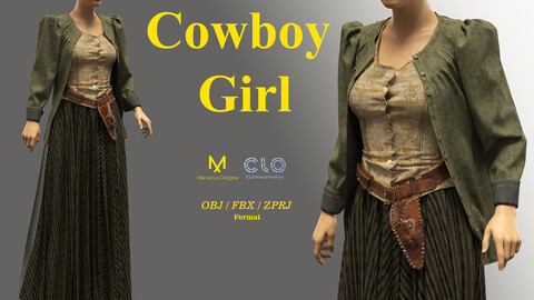 Cowboy Girl  / ZPRJ/ OBJ/ FBX