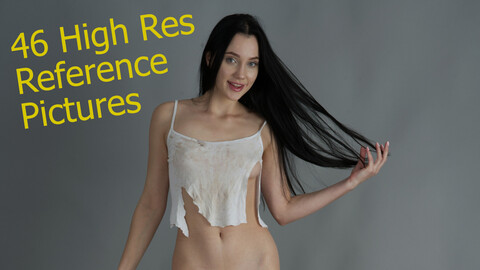 Reference Pack - PR0037 - Blackhaired slim girl - spraying poses