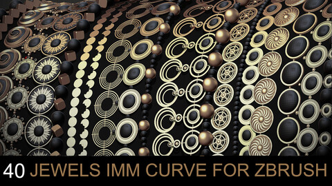 40 Jewels / Ornament Brush - Imm Curve for Zbrush