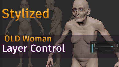 Old Woman Stylized Basemesh