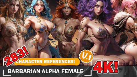 283 Barbarian Alpha Female Beauty and Character References Designs Reference Art V1 4K