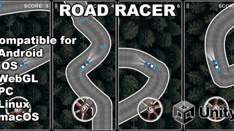 Road Racer - high speed street driving - complete Unity game source code