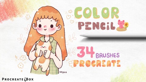 Colored pencil texture Procreate brushes | ProcreateiBox