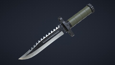 Tactical Survival Knife | 3D Model | Game Ready | PBR