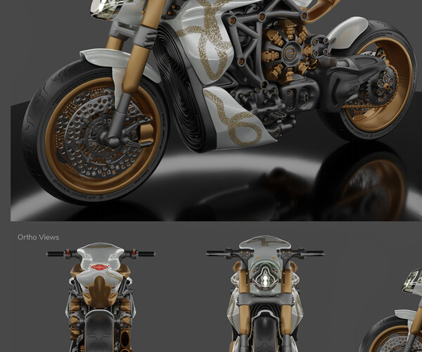 ArtStation - Dragster Motorcycle Concept Art (Perspective Views) | Artworks