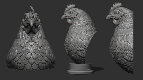 Chicken bust head