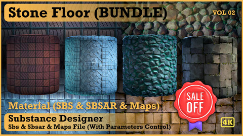 Stone Floor (bundle) VOL 02 - Maps & SBS & Sbsar