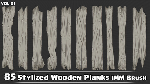 85 Stylized Wooden Planks IMM Brush VOL01