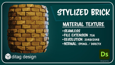 Seamless Stylized Brick