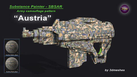 Austria - Army Camouflage Pattern - SBSAR Material by 3dmeshes Berlin