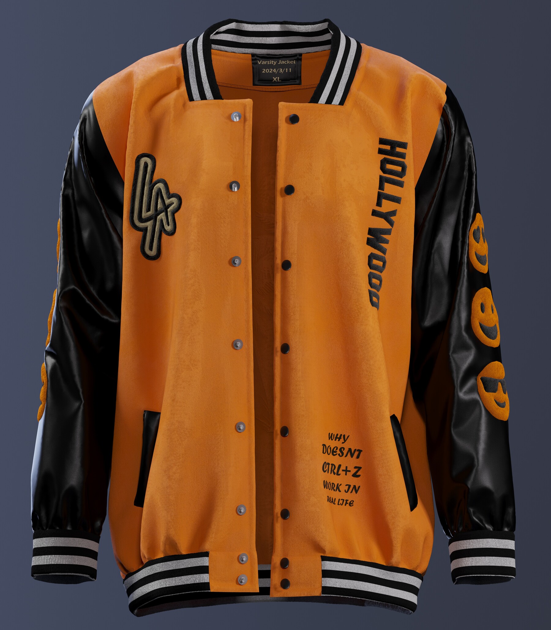 ArtStation - Varsity Jacket (MD project+Tutorial+OBJ+FBX) | Game Assets