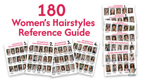 180 Women's Hairstyles Reference Images and Guide Sheets