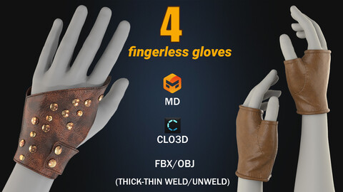 4 fingerless gloves