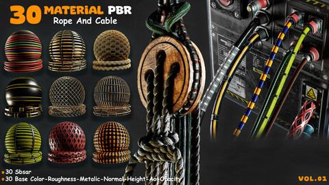 30 rope and cables material - sbsar-4k - seamles