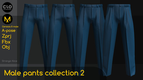 Male pants collection 2. Clo3d, Marvelous Designer projects.