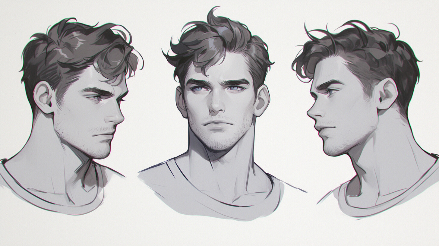 ArtStation - +390 Male Face Sketch Reference(4k) | Vol_13 | Artworks