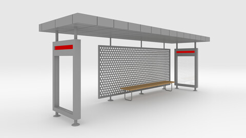 3D Model Bus Shelter 1