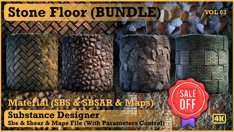 Stone Floor (bundle) VOL 03 - Maps & SBS & Sbsar