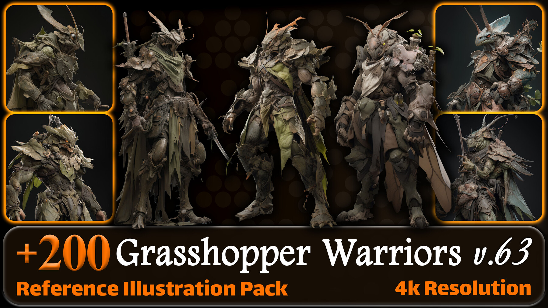 ArtStation - 200 Grasshopper Warriors Reference Pack | 4K | v.63 | Artworks