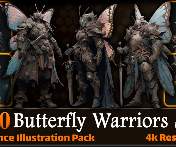 ArtStation - 220 Butterfly Warriors Reference Pack | 4K | v.64 | Artworks