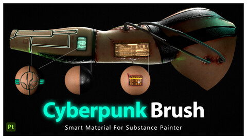 Cyberpunk Skin Brush Smart Material For Substance Painter