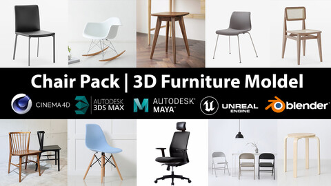 Chair Pack | 10 Models furniture