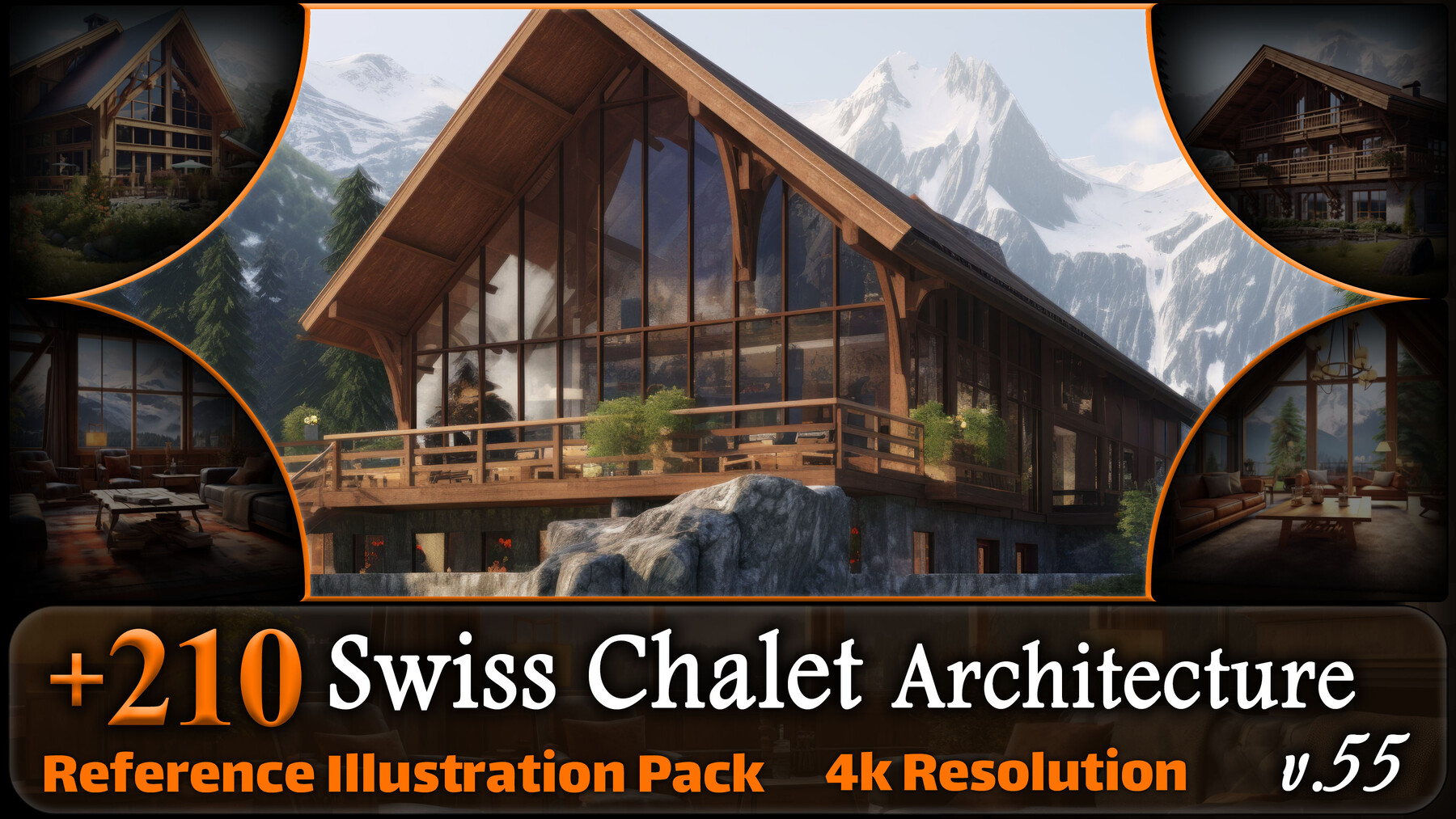 ArtStation - 210 Swiss Chalet Architecture Reference Pack | 4K | v.55 ...