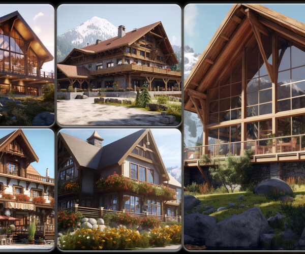 ArtStation - 210 Swiss Chalet Architecture Reference Pack | 4K | v.55 ...