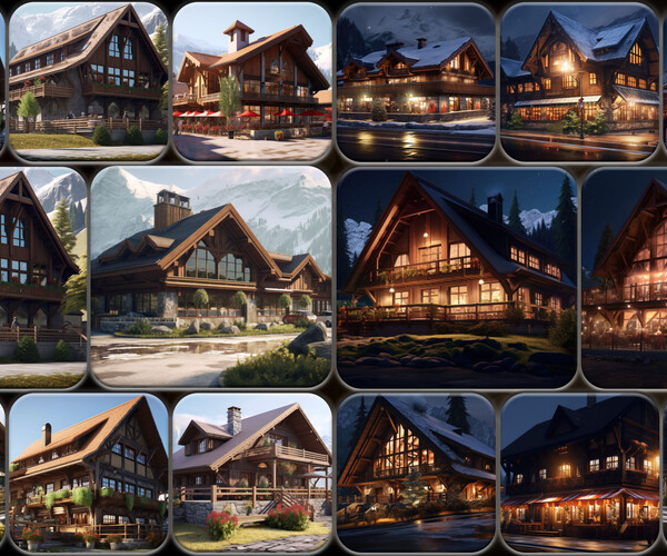 ArtStation - 210 Swiss Chalet Architecture Reference Pack | 4K | v.55 ...