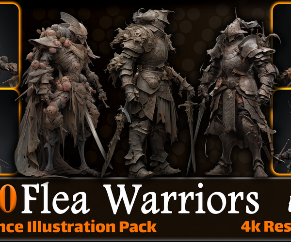 ArtStation 220 Flea Warriors Reference Pack 4K v.80 Artworks