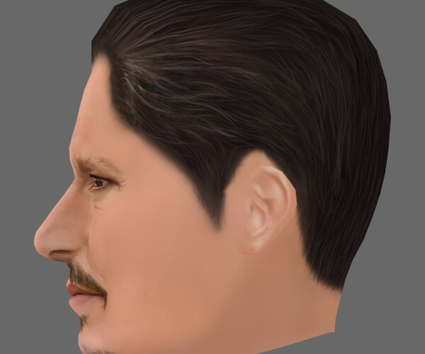 ArtStation - Johnny Depp Head - Low poly head for game | Game Assets