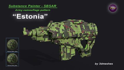 Estonia - Army Camouflage Pattern - SBSAR Material by 3dmeshes Berlin