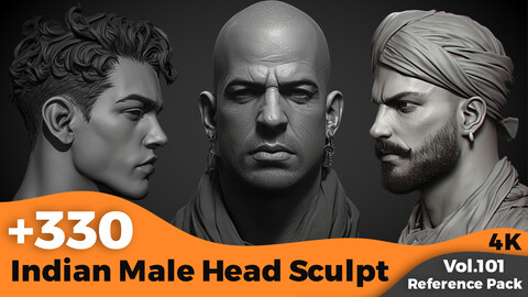 +330 Indian Male Head Sculpt Reference(4k)